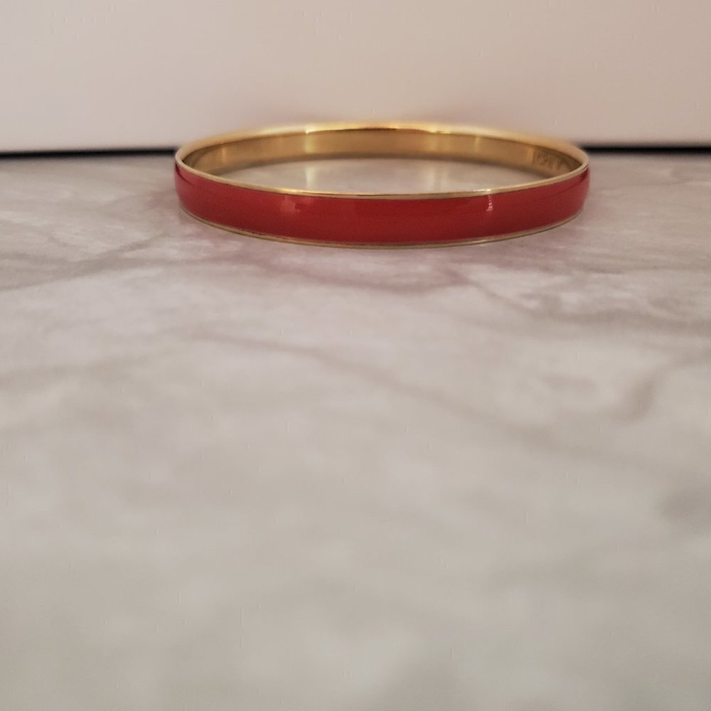 💖 Vintage Y2k 00s 2000's J. Crew Bright Red Skinny Bangle 💖 - Picture 2 of 13